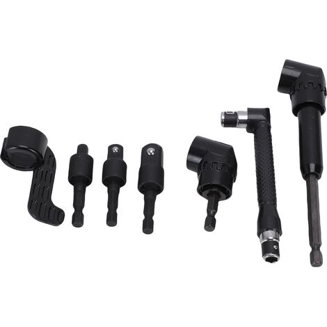 Porte-embout coudé à 105° avec adaptateurs de douilles rotatifs 1/4, 3/8 et 1/2 pouce pour perceuse électrique et tournevis à tige hexagonale 1/4 (1/5)