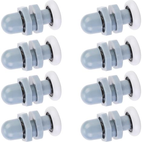 Lot de 8 roulettes de porte de douche en plastique durable pour porte de salle de bain en verre pour pièces de rechange de salle de bain (20 mm)