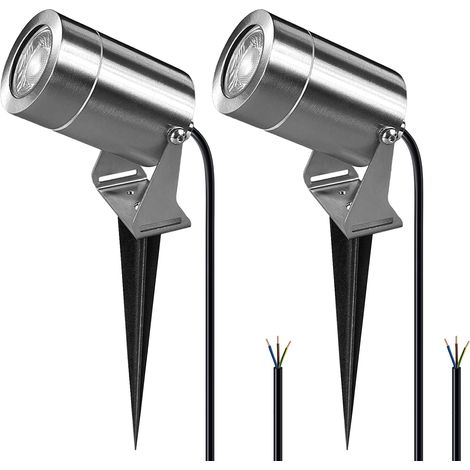 Spot LED Extérieur, Étanche IP65 Spot Exterieur GU10, Argent 2 Pack (1/5)