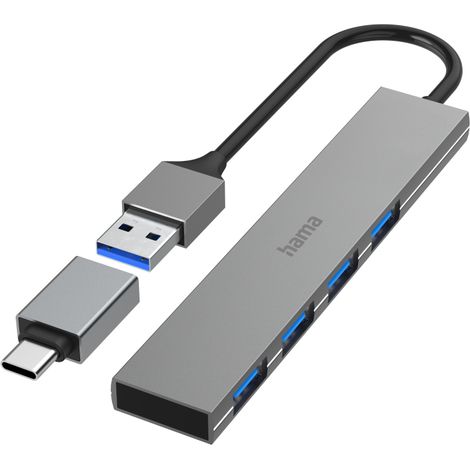 00200141 hub de interfaz USB 3.2 Gen 1 (3.1 Gen 1) Type-A 5000 Mbit/s Gris