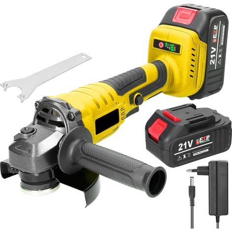 Meuleuse Angle Sans Fil 125mm Brushless 21V - Vitesse Auto-Adaptative, Poignée Auxiliaire Double Face, Déflecteur Épaissi, Ventilation Refroidissement - Pour Métal, Pierre, Bois - ABS et Métal - Avec (1/5)