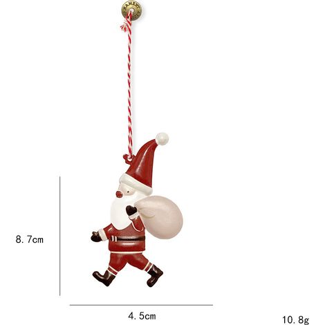 Décorations de sapin de Noël en métal, mini suspensions style nordique, ornements festifs avec personnage et sac à dos, accessoires pour arbre de Noël, lot de 2 pièces (1/4)