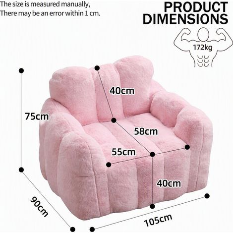 Pouf Love, siège pour adultes, prêt à l'emploi sans montage et facile à déplacer, convient aux salons, chambres et autres environnements. (1/5)