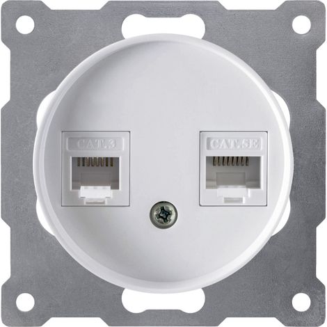 Prise double 2xRJ45, Cat.5e UTP - blanc (1/3)
