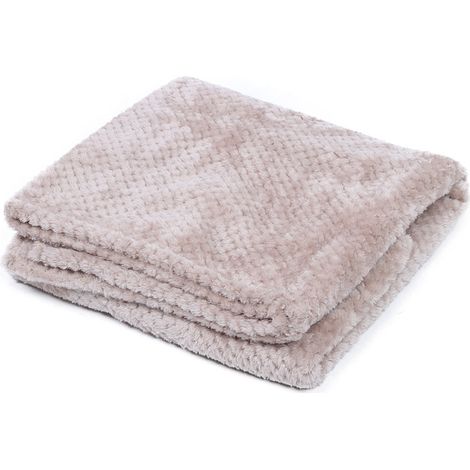 Couverture épaisse et légère à motif ananas, idéale pour les fauteuils, les canapés et la climatisation, coloris beige/camel, 70 x 100 cm (1/5)