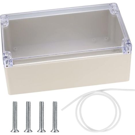 Boîte de Dérivation Étanche IP65 pour Extérieur Boîtier de Jonction Plastique Transparent 20x12x7.5cm (1/4)