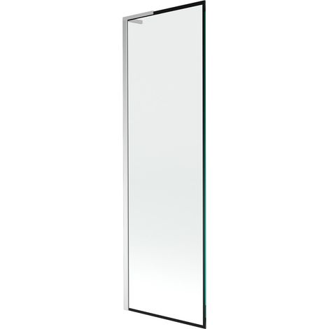 Mexen Next L paramento de bañera de 1 hoja 60 x 150 cm, marco negro, cromo - 895-060-000-03-70-01 (1/5)