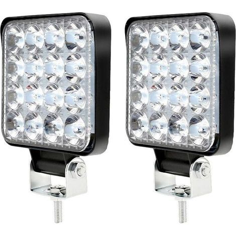 12V 48W 6500K LED Work Light, IP67 Waterproof, High Resistance, for Tractor, Truck, Motorcycle, Boat, SUV, 2 Pieces (1/5)