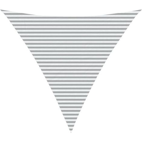 Voile d'ombrage gris clair et blanche, 6 x 6 x 6 mètres (1/5)