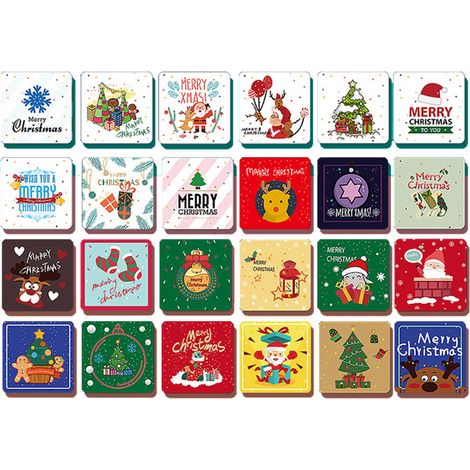 Cartes De Voeux Mini - 8 5 X 8 5 Cm - Pour Bouquets Et Paniers Cadeaux - 24 Pièces (1/5)