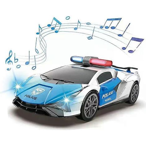 Voiture de police électrique pour enfants, voiture de course à roues déformables universelles avec musique et lumières, jouet de sport pour garçons (1/5)