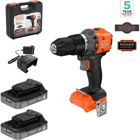 Trapano Avvitatore Black & Decker BLD783E2K 18V con 2 Batterie e Valigetta