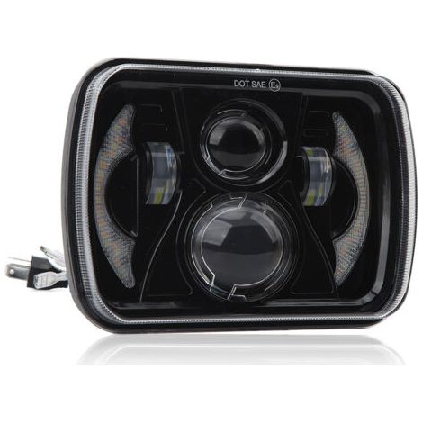 QORVA- Phare carré de voiture LED DRL, clignotant, résistant à l'eau, lumière à haute transmission, 12 à 48V