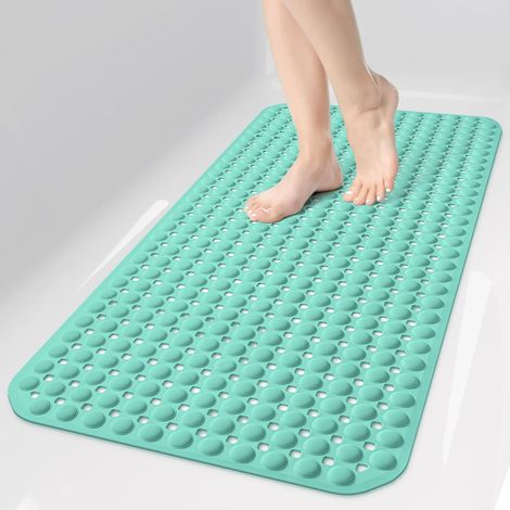 stuk - antislipmat (3669cm) - milieuvriendelijke PVC bad- en badkamervloermat - anti-val massage zuignap antislip afvoermat - groen (1/5)