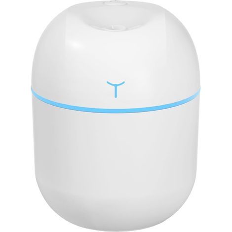 CCYKXA pc Air Humidifier, 220ml Mini Personal Desktop Humidifier, USB Humidifier with Night Light, Silent and Automatic Shut-Off Humidifier for Car, Office, Bedroom (White)