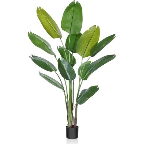 Künstliche Paradiesvogel Pflanze 180cm mit 13 Blättern für Innen & Außen (1/5)