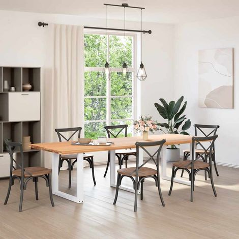 Maison Exclusive - Esstischbeine U-Form 3 Stk. Weiß 80x(72-73) cm