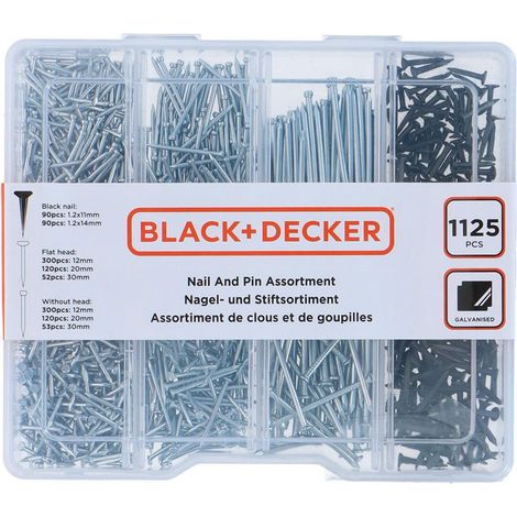 Surtido de clavos 1125 piezas black+decker (1/2)