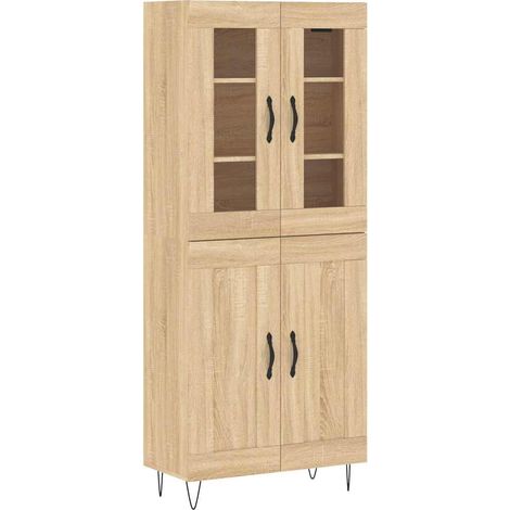 Buffet,Bahut,Meuble de Rangement haut Chêne sonoma 69,5x34x180 cm Bois d'ingénierie CFW72590 (1/5)