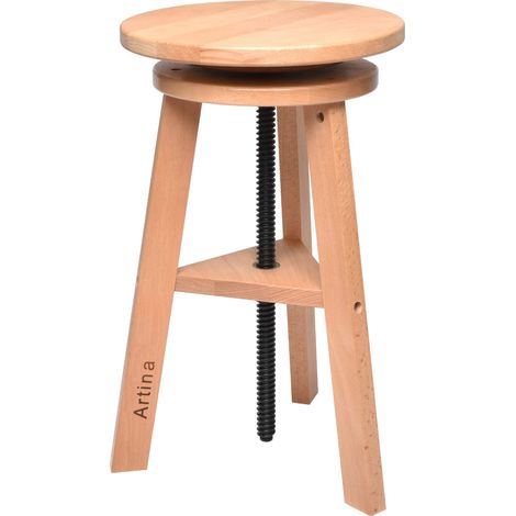 Malhocker Arles Ø 30 cm Drehhocker Buchen-Holz, Ø30cm