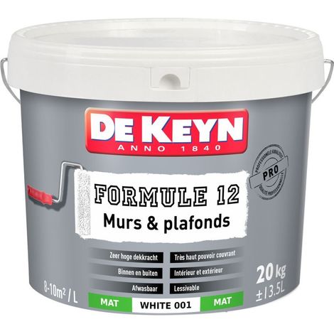 OXI-FORMULE 12-Peinture mate blanche pour mur et plafond- 20 litres