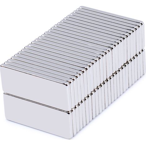 Lot de 50 petits aimants en néodyme pour réfrigérateur et rangement d'outils - F20 x 10 x 1 mm (1/3)