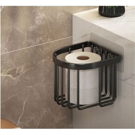 Porte-serviettes porte-serviettes en papier panier de rangement en maille sans poinçon étagère murale salle de bains pâte de toilette rouleau de cuisine papier carton (1/3)