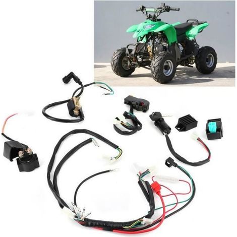 Fil d'allumage Kit de Faisceau de Câbles du Moteur à Démarrage Électrique pour 50cc 110cc 125cc Moto Cross PIT Quad ATV-DUO