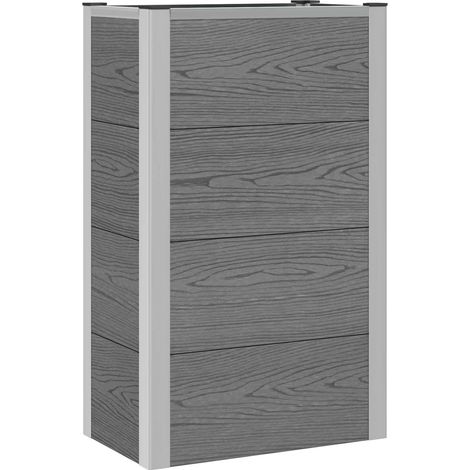 Hochbeet Grau 50 x 30 x 22 cm WPC und Aluminium vidaXL