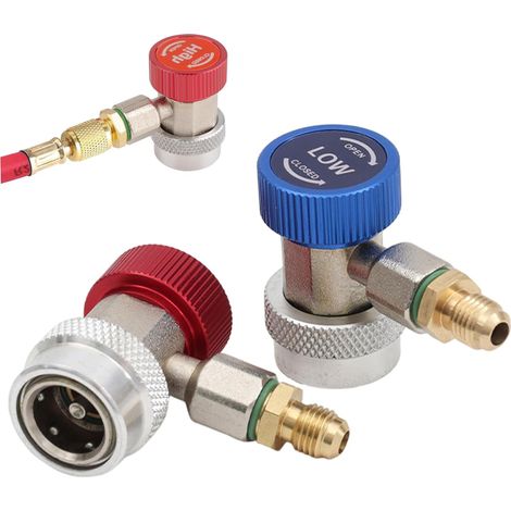 2-teiliges R134A-Adapterset für Kfz-Klimaanlagen, Hochdruckkupplungen für die Klimaanlagenwartung und das Nachfüllen von Kältemittel im Auto. (1/5)