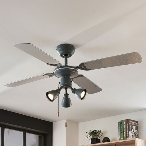 [NEUWERTIG] B-Ware Lindby Deckenventilator Anneke Leuchte Lampe Deckenlampe Silber Grau