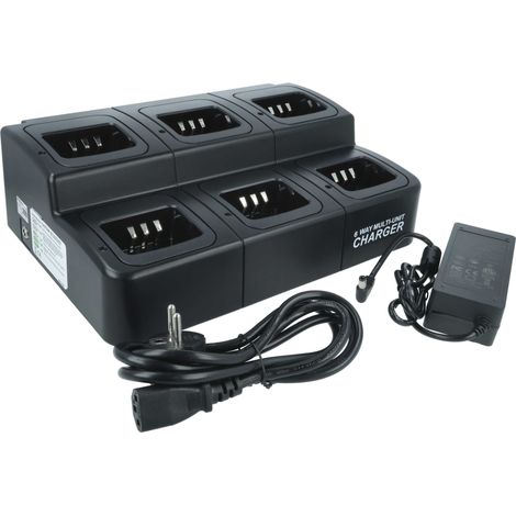 vhbw 6-fach Ladegerät kompatibel mit Kenwood TK-3307M2 Funkgerät-Akkus - Ladestation + Stromkabel, 9 - 12 V, 6 A (1/4)