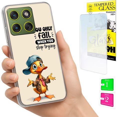Funda para Motorola Edge 70 con foto, diseño de pato y cristal. (1/5)