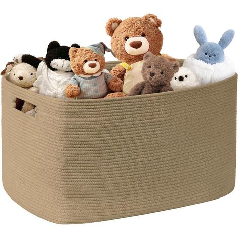 XXL Aufbewahrungskorb 86L aus Baumwollseil, geflochten, für Spielzeug & Decken (1/5)