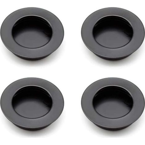 4 Pièces Poignées Rondes Encastrées, 40 mm Poignee de Portes Coulissantes en Acier Inoxydable 304 , Poignées Noir de Meuble peut être Utilisé pour Les Tiroirs, Armoires, Meubles sur Mesure