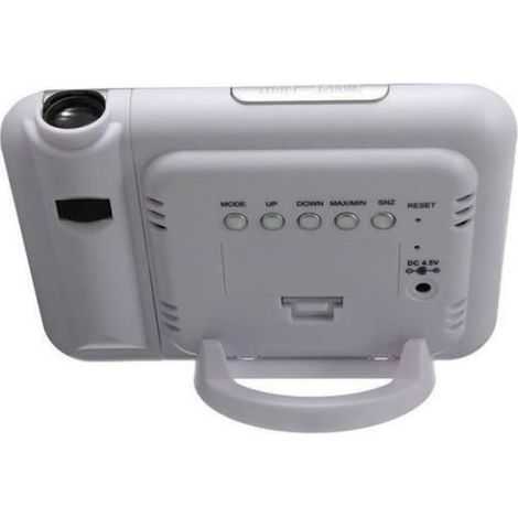 Réveil - Projection Horloge Numérique - Affichage Météo - Rétro-Éclairage LED - Radio FM - Port USB - Alimentation USB ou Piles AAA - 1 Pièce (1/4)