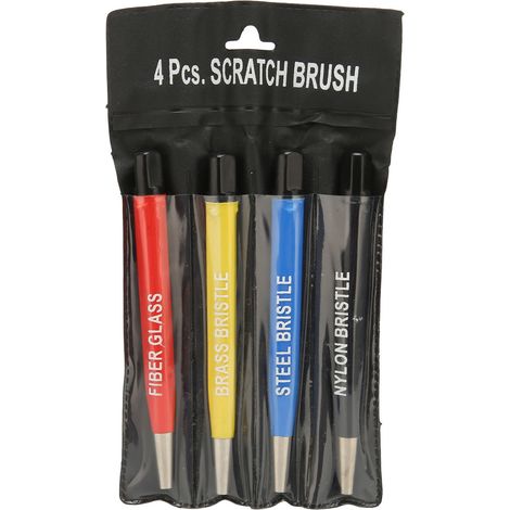 Ensemble de 4 outils de réparation de montres : brosses, brosses métalliques, brosses en fil de cuivre, brosses en fibre de verre, brosses en nylon (4 pièces) (1/5)