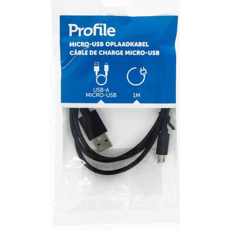 Câble Usb-a Vers Micro-usb 1 M Noir - Profile (1/2)