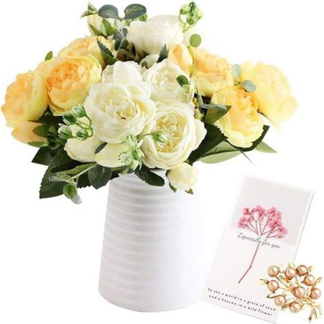 4 Bouquets de Fleurs artificielles en Soie Pivoine Artificielle Fausse Fleur glorieuse pour4 Bouquets-noi FLEUR-PLANTE ARTIFICIELLE (1/5)