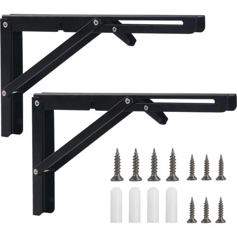 2 Pièces Équerre Pliante Étagère Murale, 200mm Equerre Pliable (1/5)