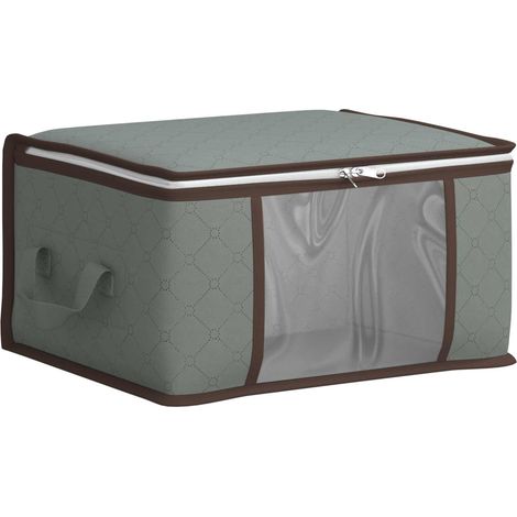 vidaXL Boîte de rangement avec fenêtre latérale transparente Gris (1/5)