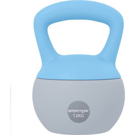 (12KG, Light Blue and Grey) SPORTNOW Kettlebell with Non-Slip Handle (1/5)