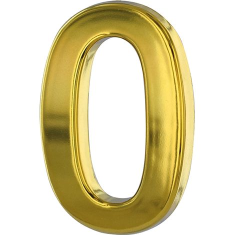 Numero civico adesivo 0, altezza 50 mm, finitura ottone – THIRARD (1/3)