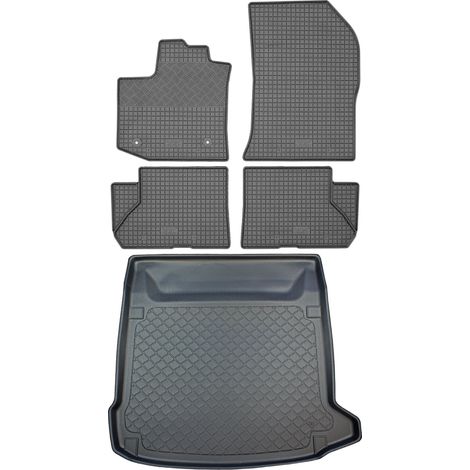 Set di tappetini in gomma per auto e tappetino per bagagliaio per Dacia Lodgy Kombi (5 porte) dal 07.2012 (1/5)