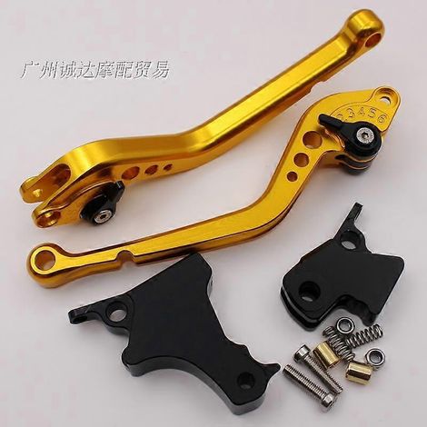 Levier de frein et cornet de guidon en alliage d'aluminium modifié pour moto BMW F800R F700GS F650GS (poignée longue dorée) (1/5)
