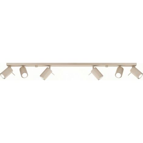 Plafonnier barre taupe 117 cm 6 spots GU10 Pure Lume (1/5)