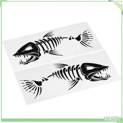 Fafeicy Autocollant de pêche Autocollants de bouche de dents de poisson, 2 pièces, autocollants de poisson jouets jeu Couleur1 (1/5)