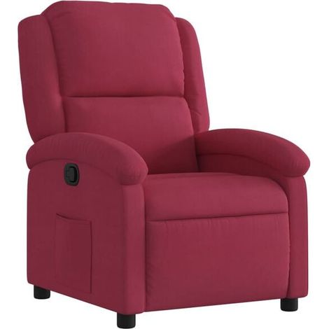 Chaise longue en velours rouge bordeaux – Canapé relax réclinable avec dossier ajustable, design élégant et confort premium pour salon ou chambre (1/5)