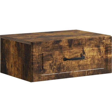Wandmontierter Nachttisch Geräucherte Eiche 49 x 34,5 x 20 cm vidaXL