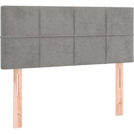 Testiera letto accessorio camera da letto mobile LED 90 x 5 x 78/88 cm tessuto in velluto grigio chiaro TDL0201231